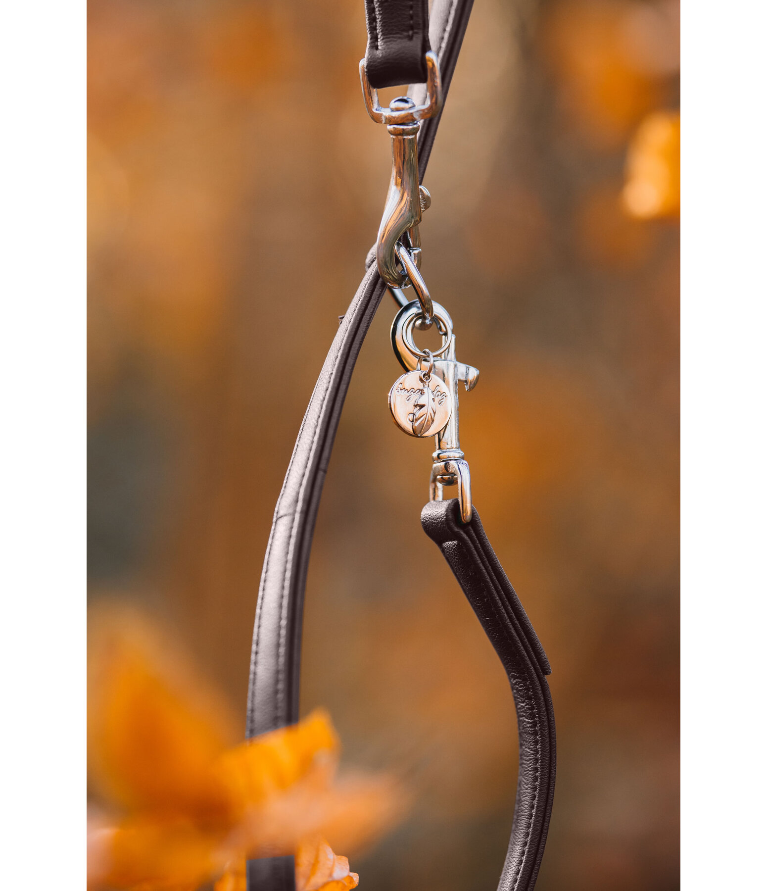 Perlen-Hundeleine in Leder-Optik Austin